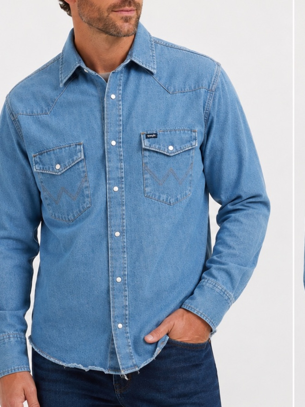 Wrangler Men’s Denim Western Snap Front Shirt size XL